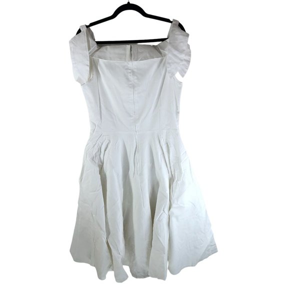 Timeless London Ivory Bridal Jessica Swing Dress Off Shoulder Retro A Line US 10 - Picture 3 of 6